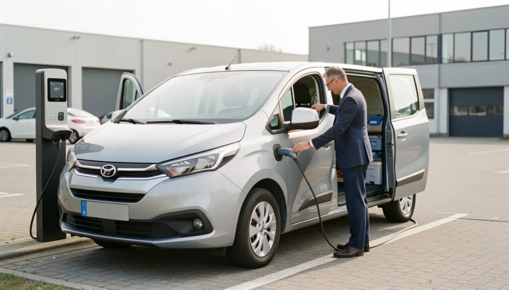 Recharge d’un utilitaire électrique en usage pro